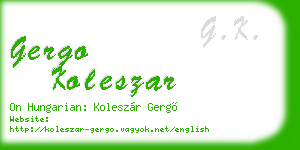 gergo koleszar business card